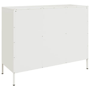 Credenza Bianca 100,5x39x79 cm in Acciaio Laminato a Freddo 843029