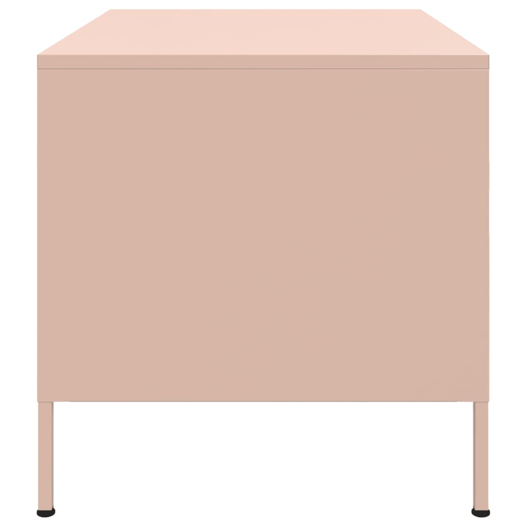 Tavolino Rosa 68x50x50,5 cm in Acciaio Laminato a Freddo 843031