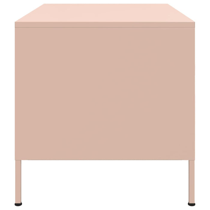 Tavolino Rosa 68x50x50,5 cm in Acciaio Laminato a Freddo 843031