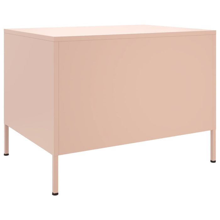 Tavolino Rosa 68x50x50,5 cm in Acciaio Laminato a Freddo 843031