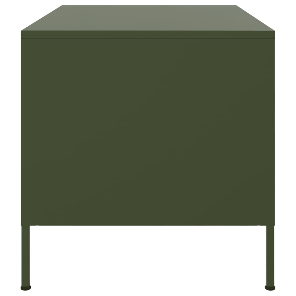 Tavolino da Salotto Verde Oliva 68x50x50,5 cm in Acciaio 843034