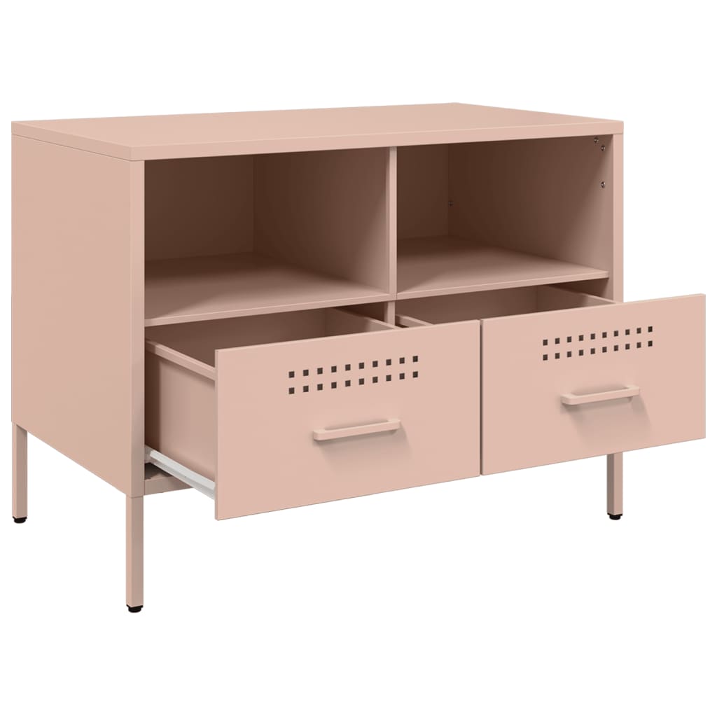 Mobile TV Rosa 68x39x50,5 cm in Acciaio Laminato a Freddo 843044