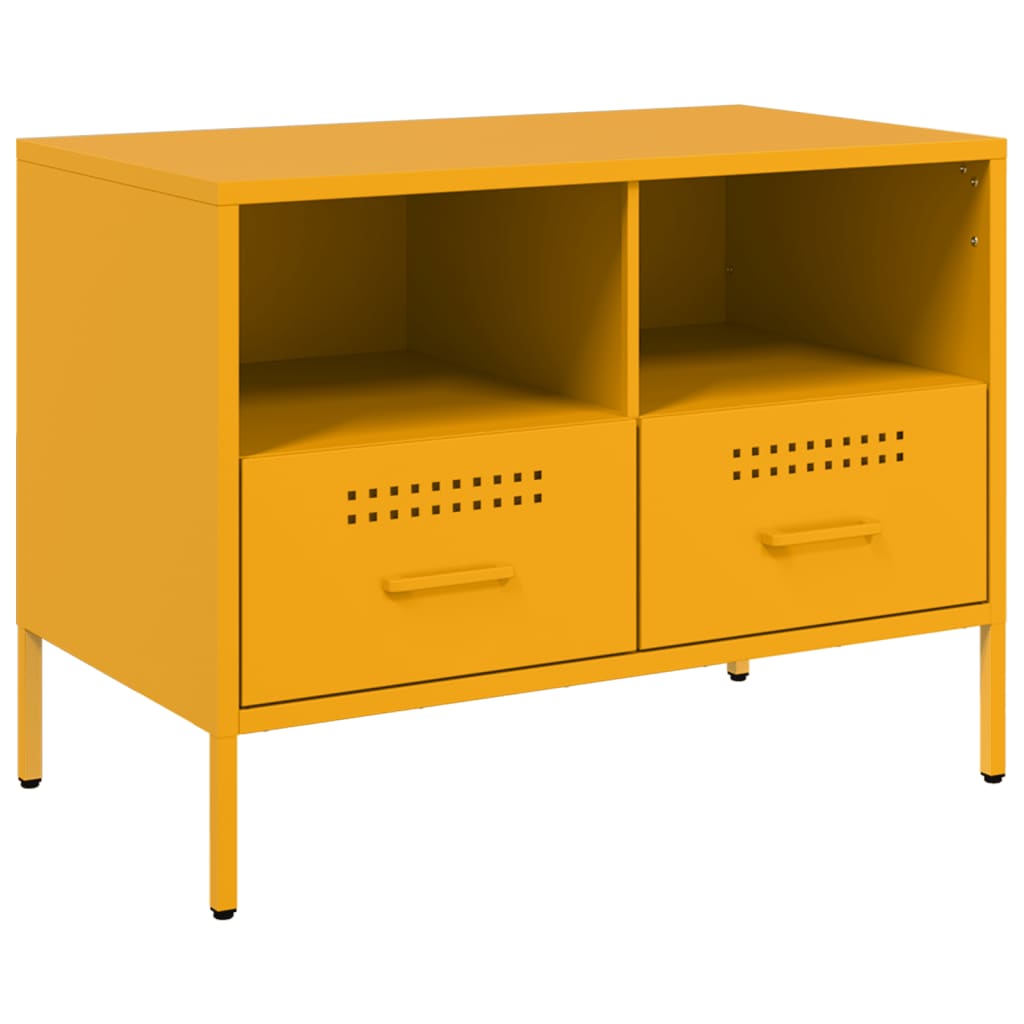 Mobile TV Giallo Senape 68x39x50,5 cm Acciaio Laminato a Freddo 843048