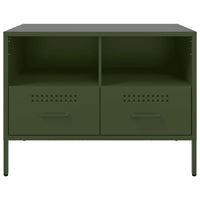 Mobili TV 2 pz Verde Oliva 68x39x50,5cm Acciaio Laminato Freddo 843051