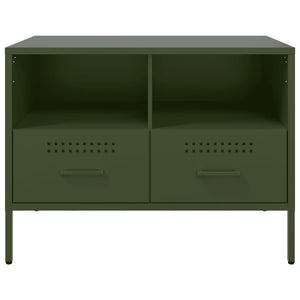 Mobili TV 2 pz Verde Oliva 68x39x50,5cm Acciaio Laminato Freddo 843051