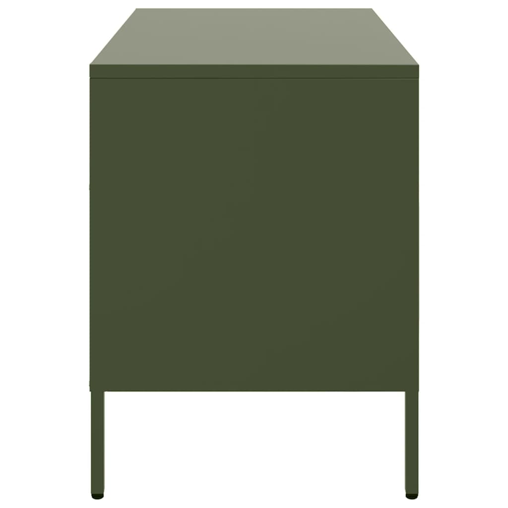 Mobili TV 2 pz Verde Oliva 68x39x50,5cm Acciaio Laminato Freddo 843051