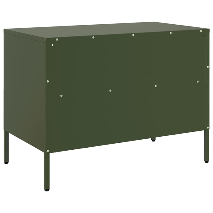 Mobili TV 2 pz Verde Oliva 68x39x50,5cm Acciaio Laminato Freddo 843051