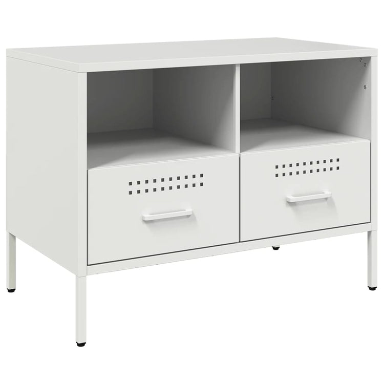 Mobile TV Bianco 68x39x50,5 cm in Acciaio Laminato a Freddo 843052