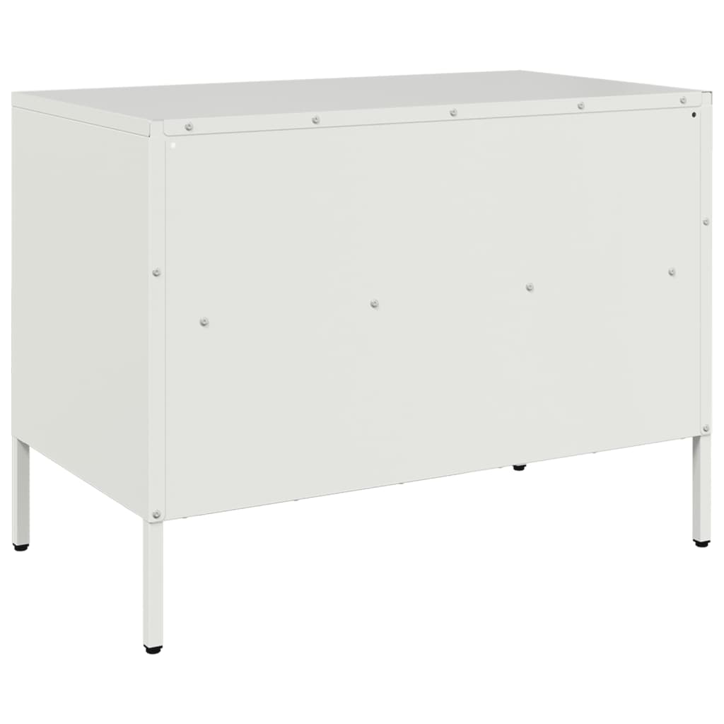 Mobile TV Bianco 68x39x50,5 cm in Acciaio Laminato a Freddo 843052