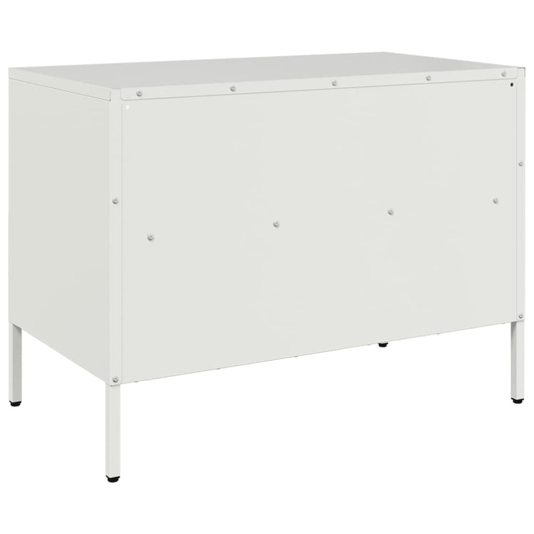 Mobile TV Bianco 68x39x50,5 cm in Acciaio Laminato a Freddo 843052