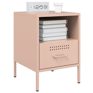 Comodini 2pz Rosa 36x39x50,5cm in Acciaio Laminato a Freddo 843057