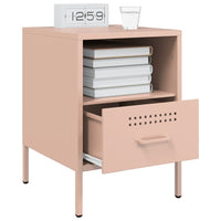 Comodini 2pz Rosa 36x39x50,5cm in Acciaio Laminato a Freddo 843057