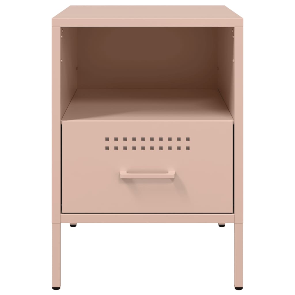 Comodini 2pz Rosa 36x39x50,5cm in Acciaio Laminato a Freddo 843057