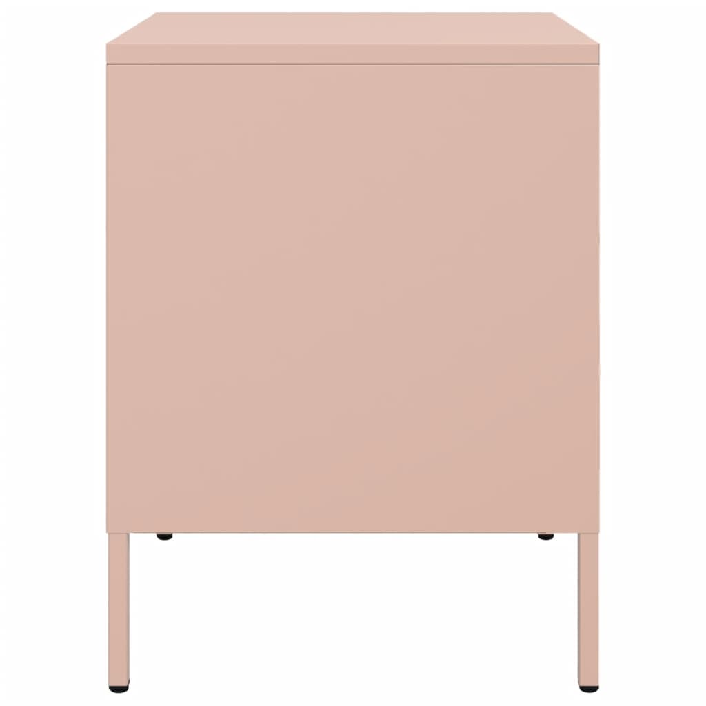 Comodini 2pz Rosa 36x39x50,5cm in Acciaio Laminato a Freddo 843057