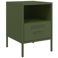 Comodini 2 pz Verde Oliva 36x39x50,5 cm Acciaio Laminato Freddo 843063