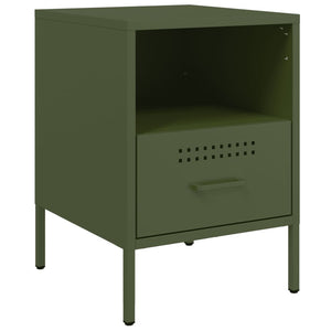 Comodini 2 pz Verde Oliva 36x39x50,5 cm Acciaio Laminato Freddo 843063