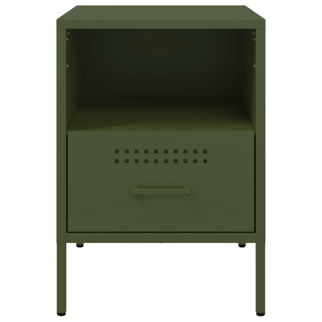 Comodini 2 pz Verde Oliva 36x39x50,5 cm Acciaio Laminato Freddo 843063