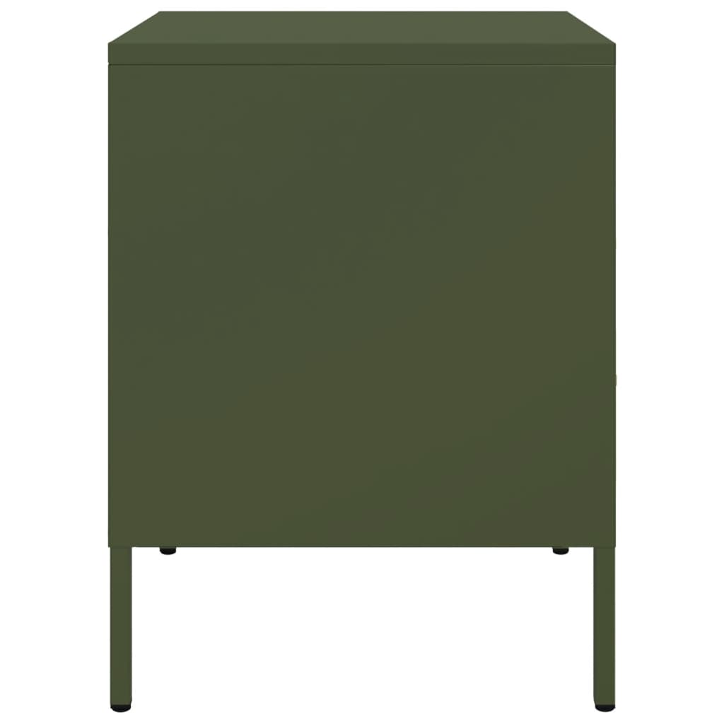 Comodini 2 pz Verde Oliva 36x39x50,5 cm Acciaio Laminato Freddo 843063