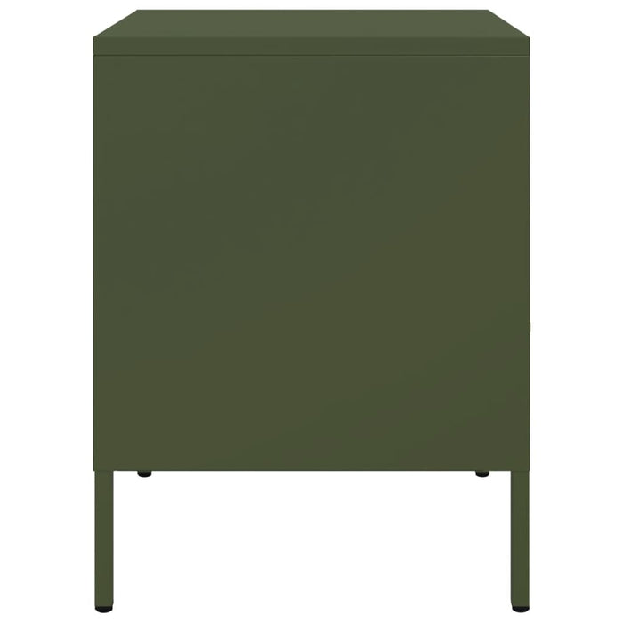 Comodini 2 pz Verde Oliva 36x39x50,5 cm Acciaio Laminato Freddo 843063