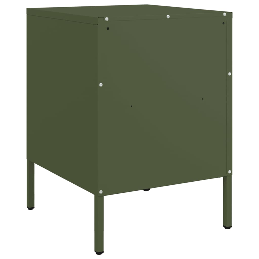 Comodini 2 pz Verde Oliva 36x39x50,5 cm Acciaio Laminato Freddo 843063