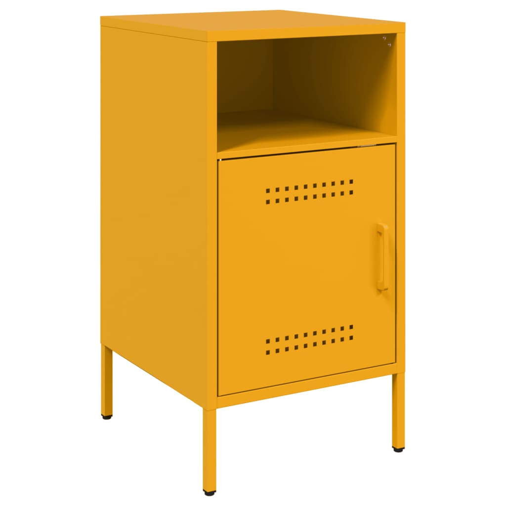 Comodino Giallo Senape 36x39x68cm in Acciaio Laminato a Freddo 843072