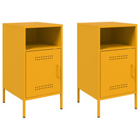 Comodini 2pz Giallo Senape 36x39x68cm Acciaio Laminato a Freddo 843073