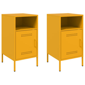 Comodini 2pz Giallo Senape 36x39x68cm Acciaio Laminato a Freddo 843073