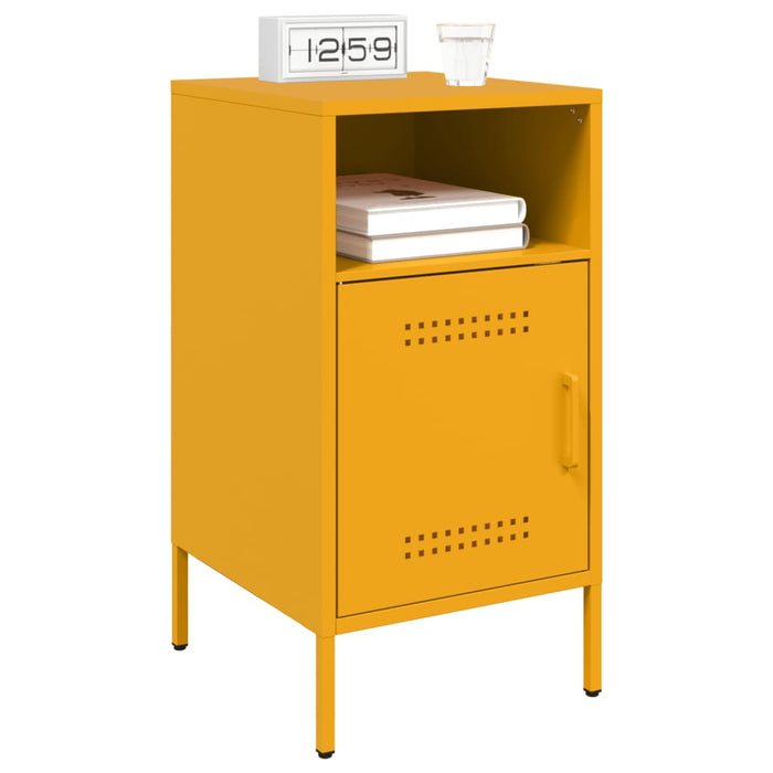 Comodini 2pz Giallo Senape 36x39x68cm Acciaio Laminato a Freddo 843073