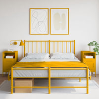 Comodini 2pz Giallo Senape 36x39x68cm Acciaio Laminato a Freddo 843073