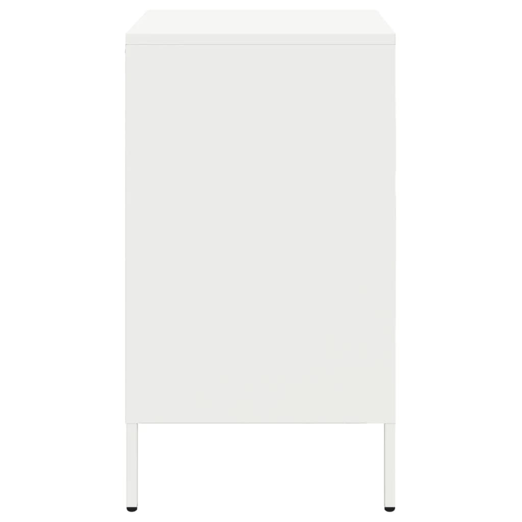 Comodino Bianco 36x39x68 cm in Acciaio 843076