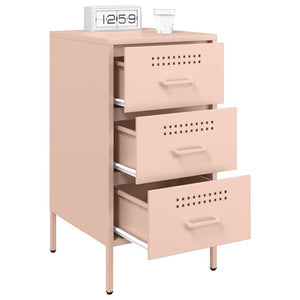 Comodini 2pz Rosa 36x39x68cm in Acciaio Laminato a Freddo 843081