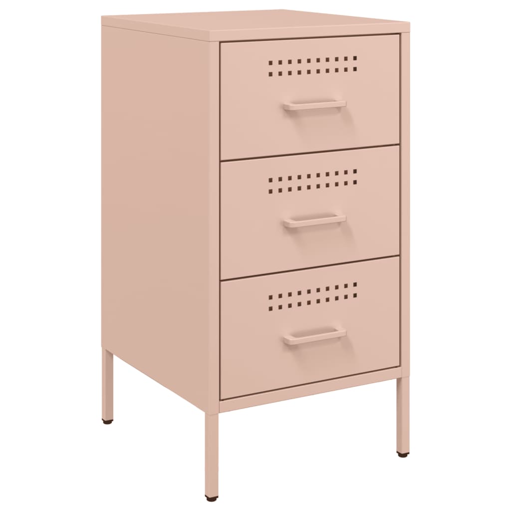 Comodini 2pz Rosa 36x39x68cm in Acciaio Laminato a Freddo 843081