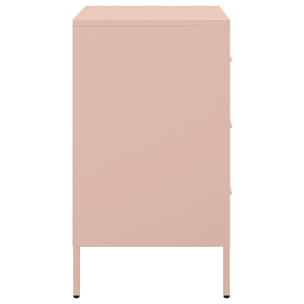 Comodini 2pz Rosa 36x39x68cm in Acciaio Laminato a Freddo 843081