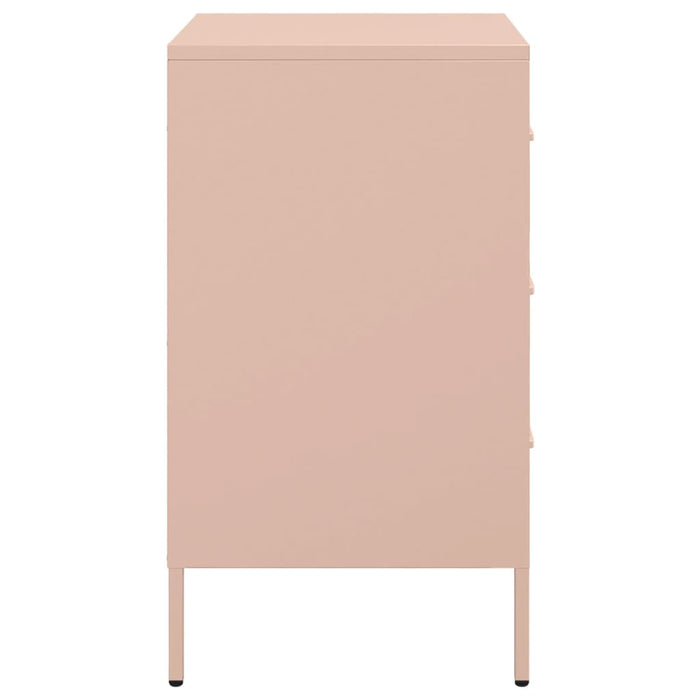 Comodini 2pz Rosa 36x39x68cm in Acciaio Laminato a Freddo 843081