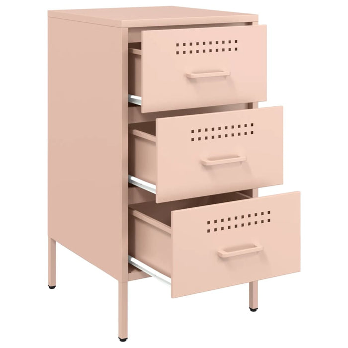 Comodini 2pz Rosa 36x39x68cm in Acciaio Laminato a Freddo 843081