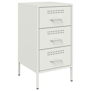 Comodino Bianco 36x39x68cm in Acciaio Laminato a Freddo 843088