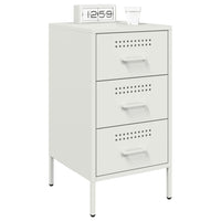 Comodino Bianco 36x39x68cm in Acciaio Laminato a Freddo 843088