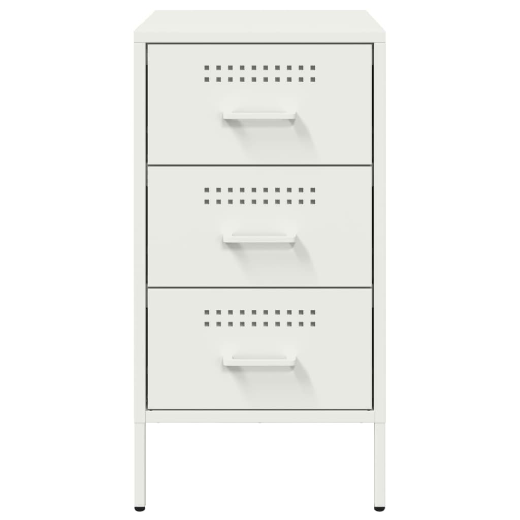 Comodino Bianco 36x39x68cm in Acciaio Laminato a Freddo 843088