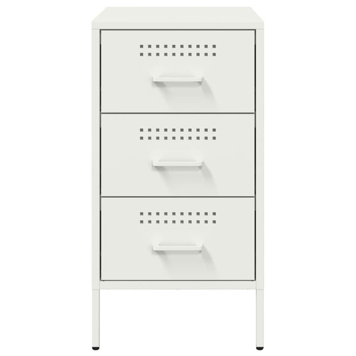 Comodino Bianco 36x39x68cm in Acciaio Laminato a Freddo 843088