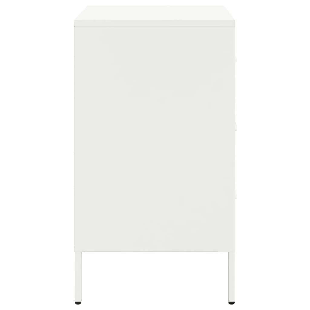 Comodino Bianco 36x39x68cm in Acciaio Laminato a Freddo 843088