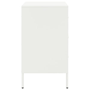 Comodino Bianco 36x39x68cm in Acciaio Laminato a Freddo 843088