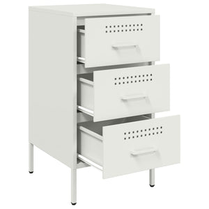 Comodino Bianco 36x39x68cm in Acciaio Laminato a Freddo 843088