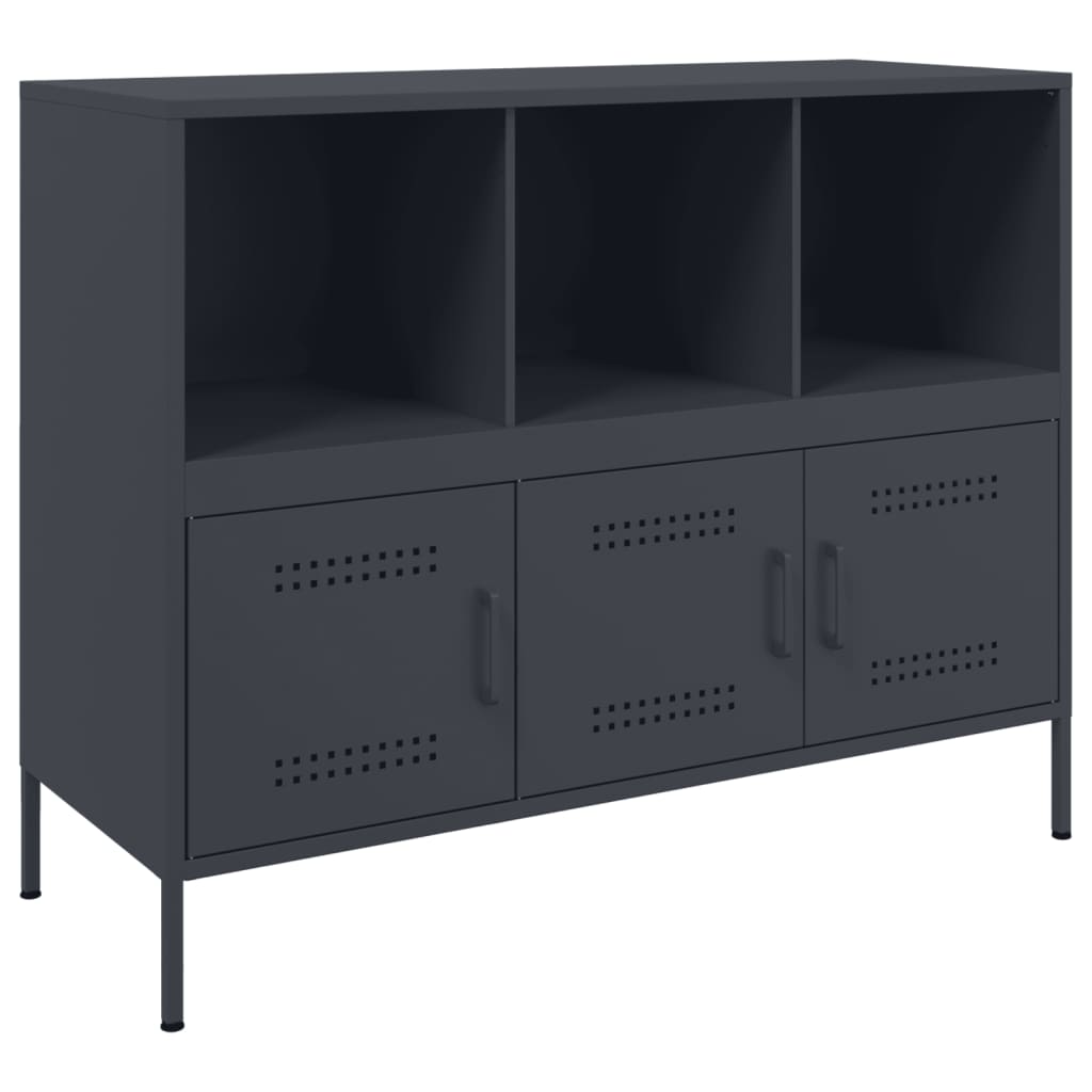 Credenza Antracite 100,5x39x79 cm in Acciaio Laminato a Freddo 843092