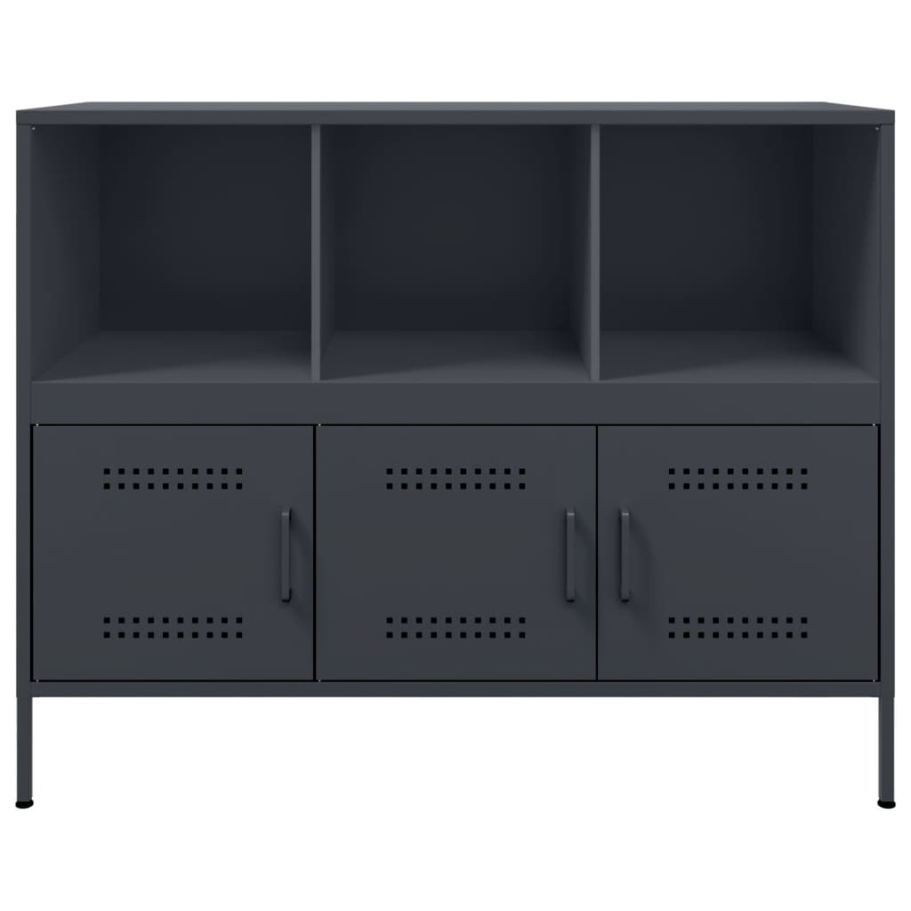 Credenza Antracite 100,5x39x79 cm in Acciaio Laminato a Freddo 843092