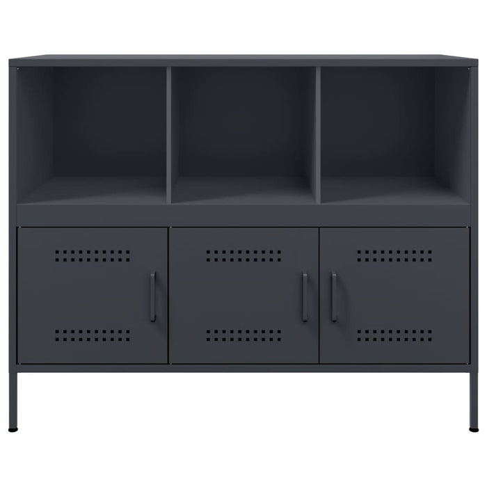 Credenza Antracite 100,5x39x79 cm in Acciaio Laminato a Freddo 843092