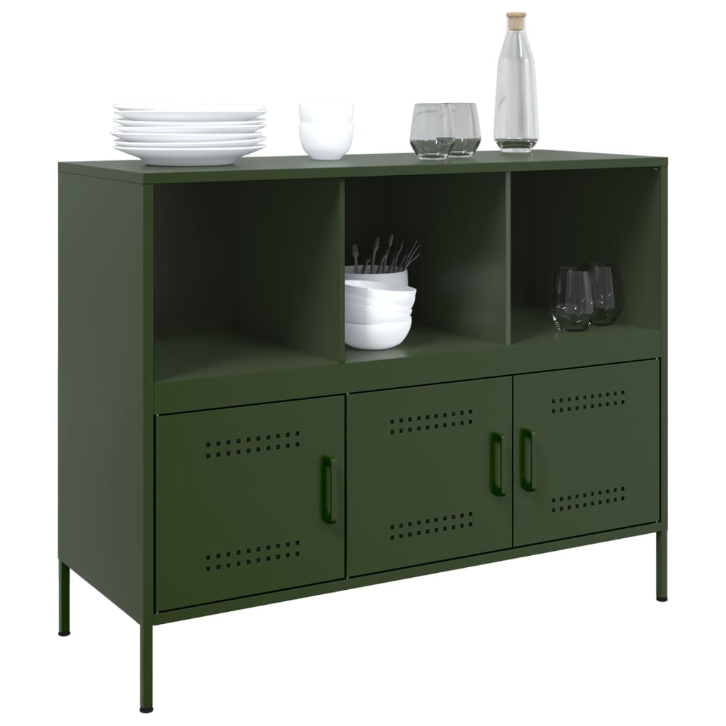 Credenza Verde Oliva 100,5x39x79 cm in Acciaio 843094