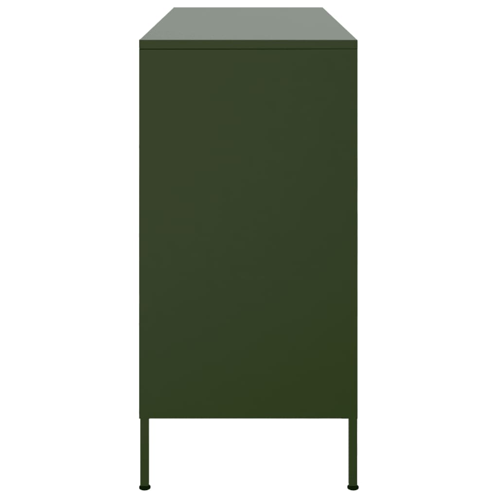 Credenza Verde Oliva 100,5x39x79cm in Acciaio Laminato a Freddo 843094