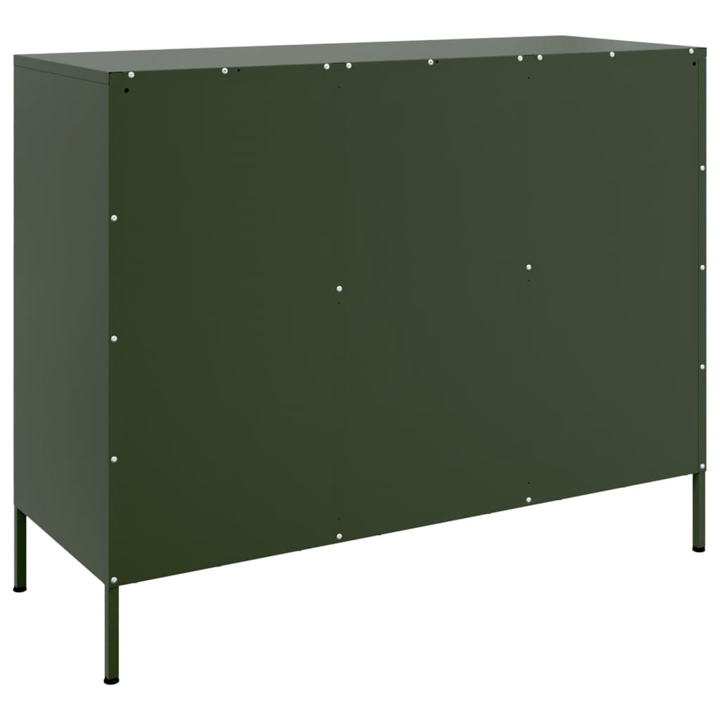 Credenza Verde Oliva 100,5x39x79cm in Acciaio Laminato a Freddo 843094