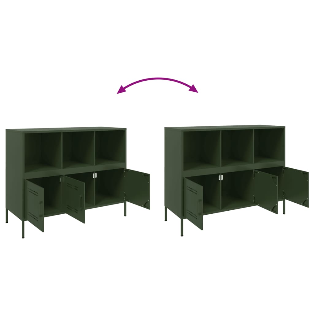 Credenza Verde Oliva 100,5x39x79 cm in Acciaio 843094