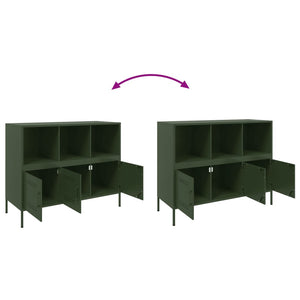 Credenza Verde Oliva 100,5x39x79cm in Acciaio Laminato a Freddo 843094